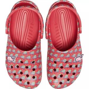 NWOT Vineyard Vines x Crocs Red Holiday Classic Clogs Size M5 W7